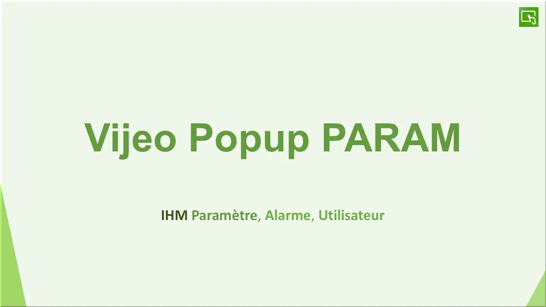 Vijeo Popup PARAM